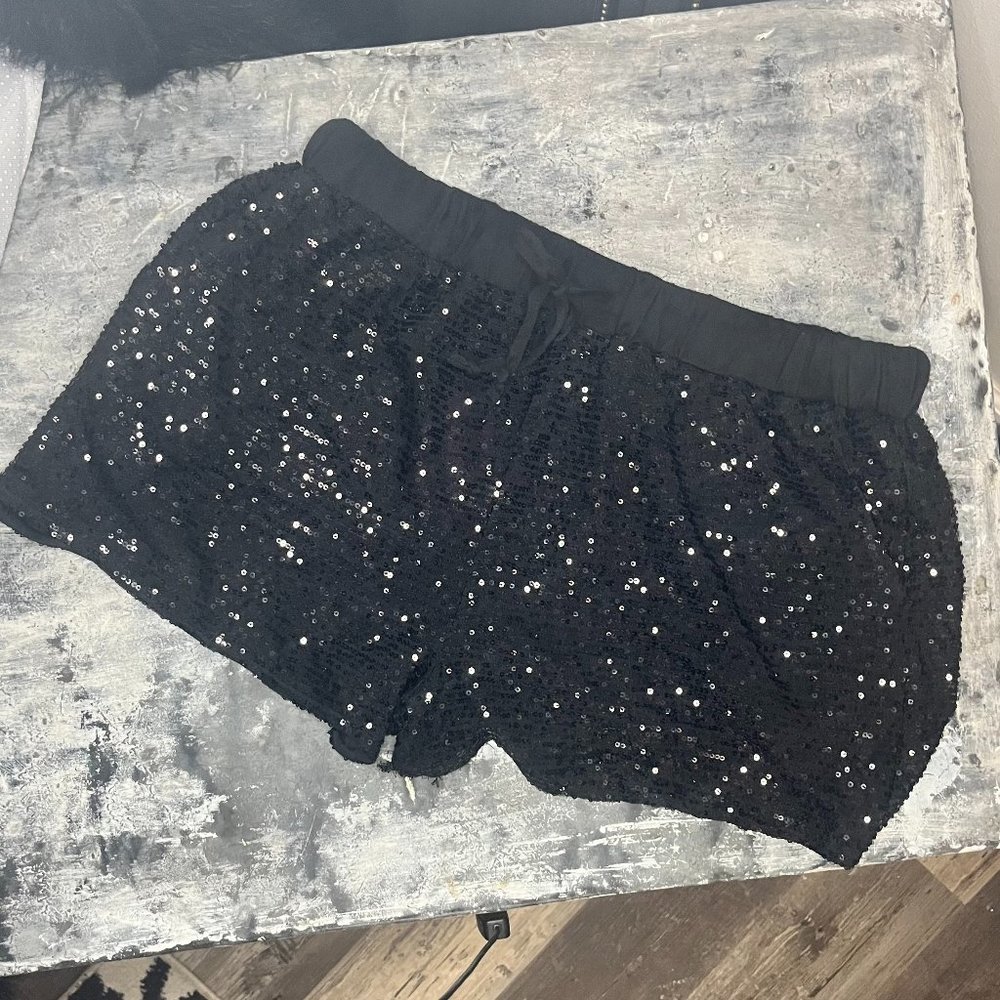 Black sequins shorts